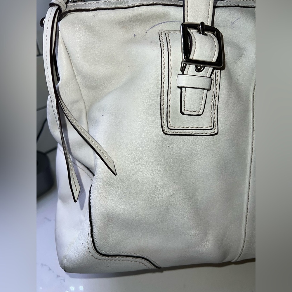 Coach Hampton F13811 | White Leather Satchel Bag | Bag Only | See Photos - Picture 10 of 16